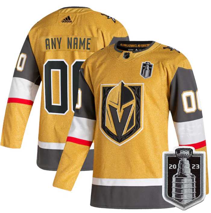 Men's Vegas Golden Knights Active Player Custom Gold 2023 Stanley Cup Final Stitched Jersey-0